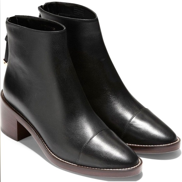 Cole Haan Winnie Grand Bootie Waterproof Cap Back/Rear-zip Ankle Boots - Picture 2 of 10